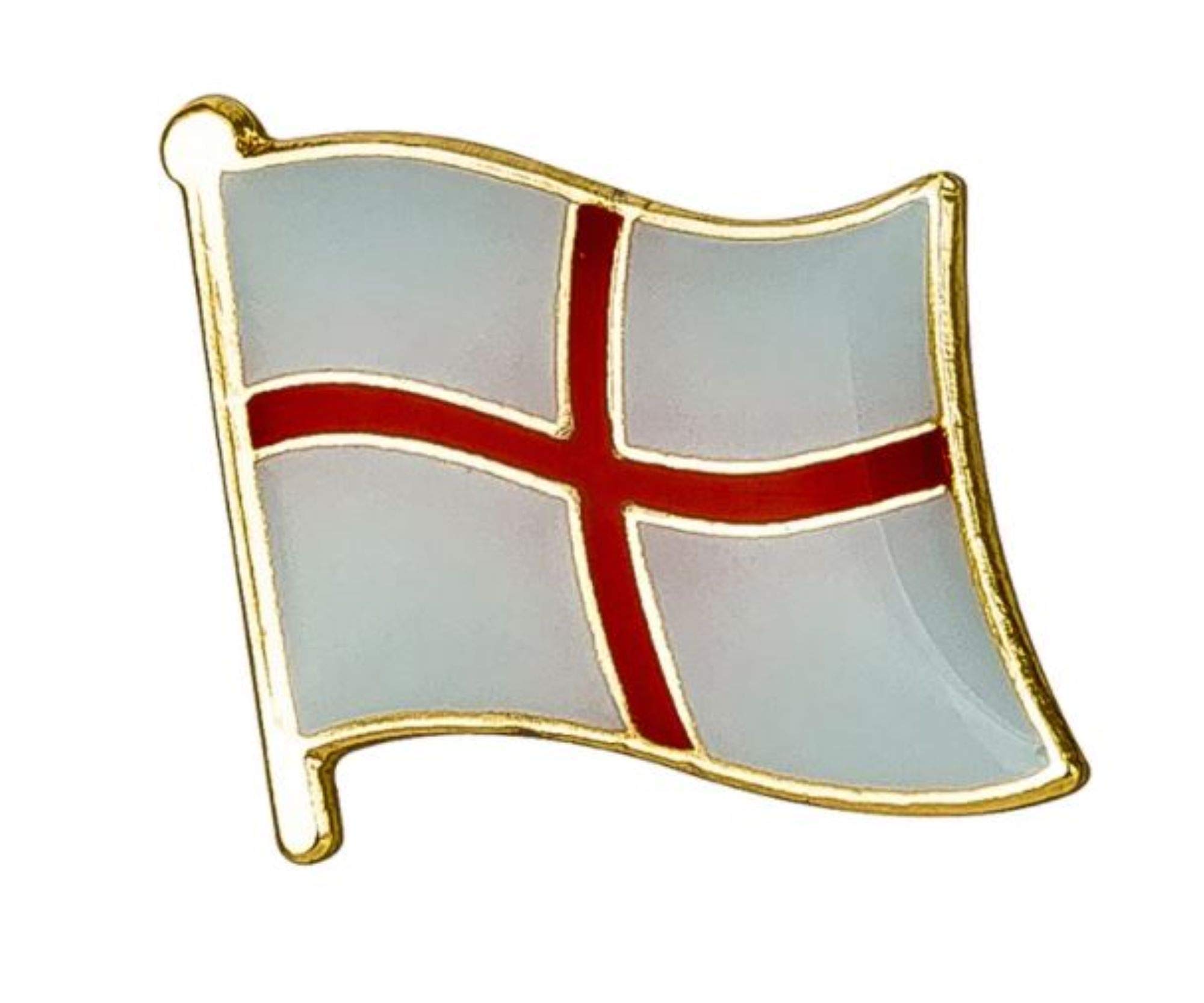 England Pin Badge, Enamel Flag in an Organza Gift Bag, St George's Cross