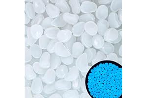 KAIYUAN DYNASTY 0.7LB 0.96"-1.06' White Glow in The Dark Stones Luminous Stones White Glow Stones for Yard Fish Tank Walkway Pathway Aquarium Garden Outdoor Decor(100PCS)
