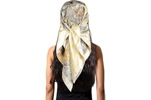 vabovin Women's 35" Satin Square Silk Like Hair Scarves and Wraps Headscarf for Sleeping