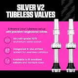 Muc-Off Tubeless Valves V2-7075 Aluminium Presta 44mm Silver with Core Tool view 2