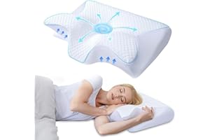 AsBellt Cervical Neck Pillow, Ergonomic Memory Foam Pillows for Neck Pain Relief with Removable Pillowcase, Contour Neck Supp