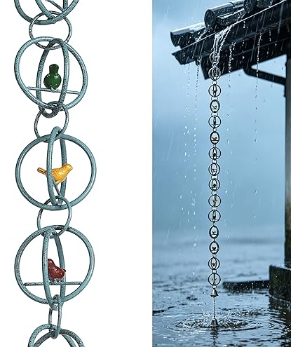 Amazon.com : Ancient Graffiti Heart Rain Chains, Multicolored