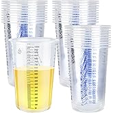 Worldity 30 Pack 1000 ML Plastic Measuring Cup, Disposable Graduated Cups, Clear Paint Mixing Cups for Resin, Mixing Cup with