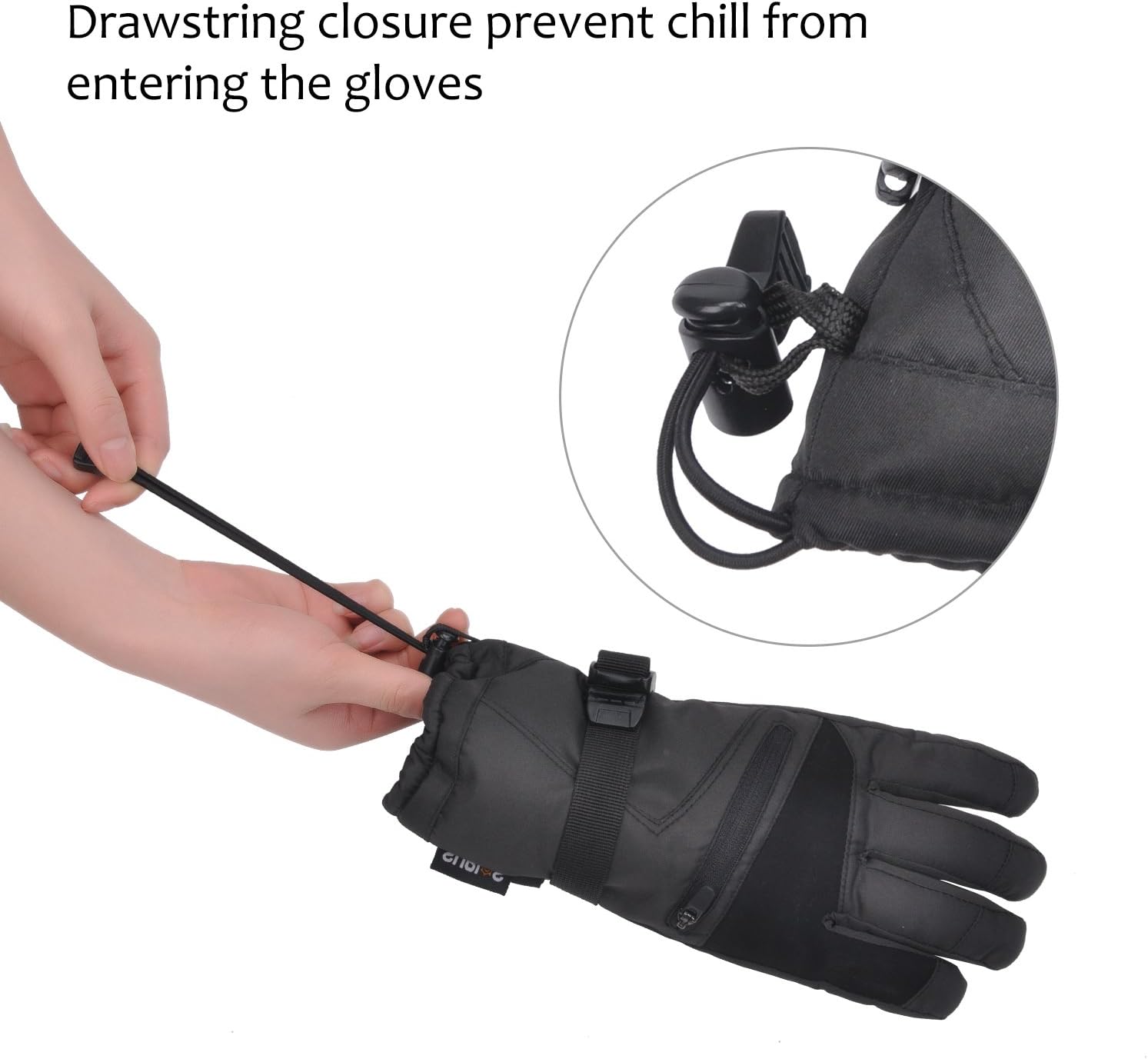 Ski Gloves, Winter Warm Cozy 3M Thinsulate Outdoor Windproof Snowboard Gloves for Women, Youth, Kid, Skiing, Snowboarding, Motorcycling, Shoveling, with Pocket & Wrist Leashes : Sports & Outdoors