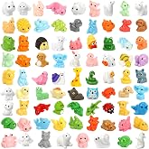 80pcs Mini Resin Animal 80 Styles Tiny Resin Animals for Fairy Garden Decor | Miniature Little Small Animal to Hide for Micro Fairy Garden Landscape Aquarium Accessories Dollhouse Hide Crafts Decor