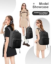 CADOLIM Black Large Travel Backpack For Women
