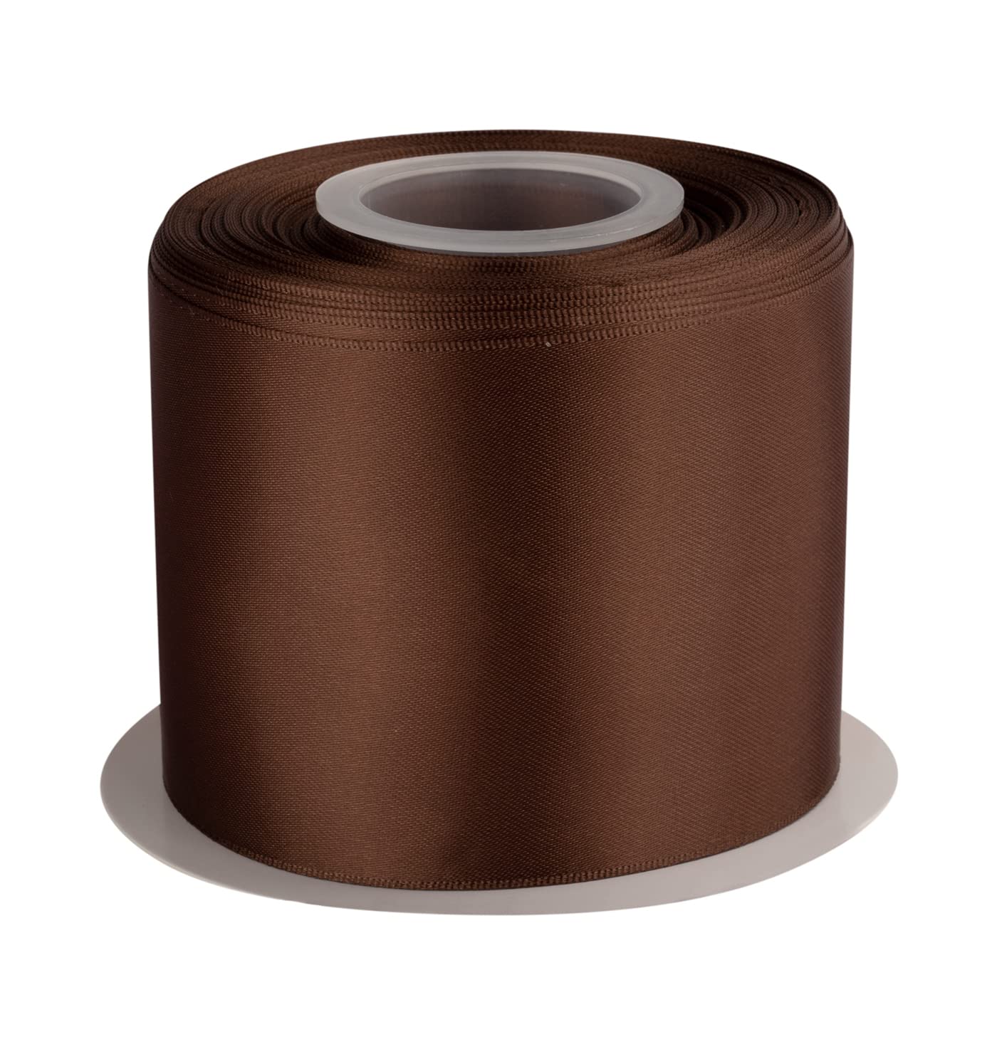 Double Faced Satin Ribbon, 75mm X 22M, Solid Polyester Craft Ribbon, Perfect for Gift Wrapping, Crafts, Wedding Party Ceremony Decoration, Floral Arrangement, Sewing (Brown) — image 1