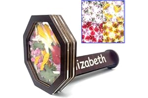 OvOHapia Personalized Newest Natural Wood DIY Kaleidoscope for Kids, Magic Outdoor Educational Fillable Wooden Rotating Eco-Friendly Classic Kit, Best Gifts for Nature Lovers (1 Pc)