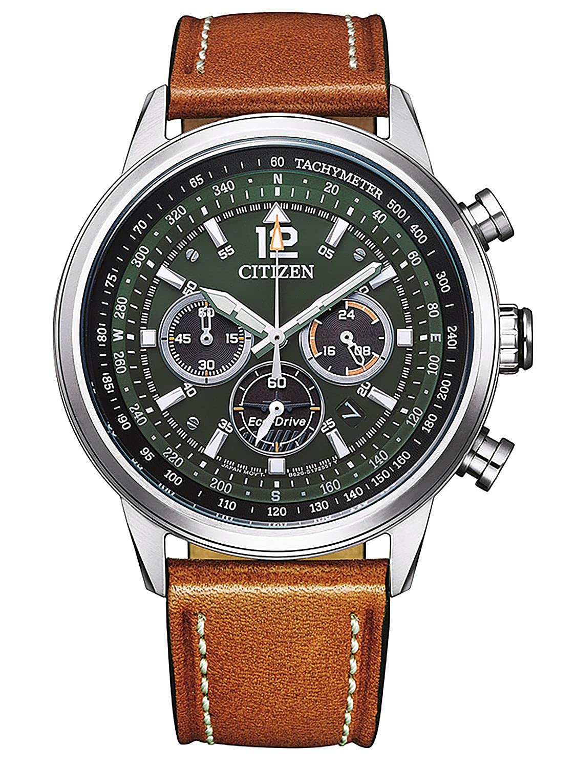 Citizen Men's Chronograph Japanese Quartz Watch with Leather Strap CA4470-15X