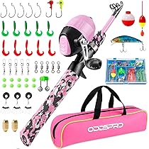 Kit Canne à Pêche Télescopique Enfant 2 X 1,8 M – 80 Accessoires, Moulinets, Leurres, Sac De Transport Inclus