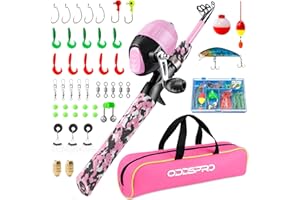 ODDSPRO Kids Fishing Pole, Portable Telescopic Fishing Rod and Reel Combo Kit - with Spincast Fishing Reel Tackle Box for Boy