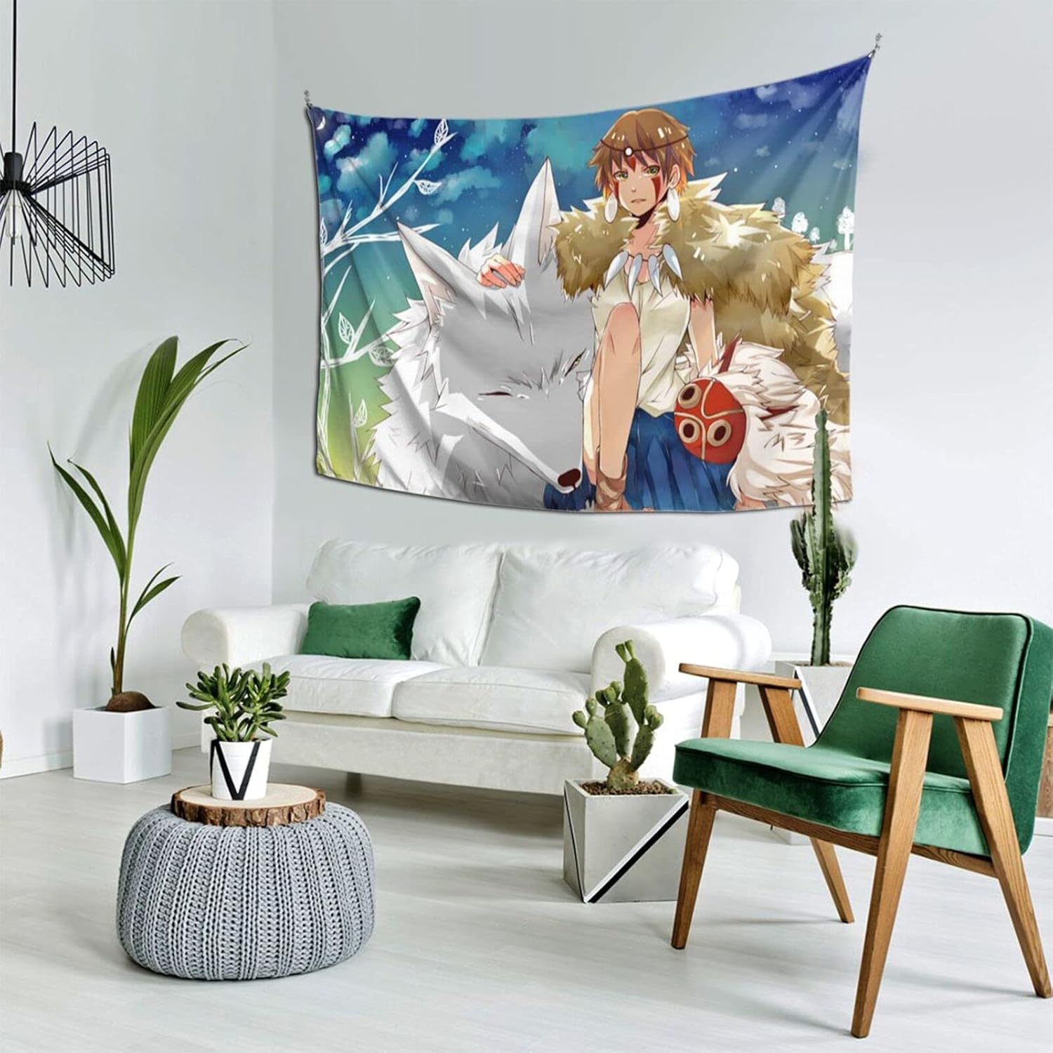 Amazon Co Jp 新品 人気 もののけ姫 2 北欧風 壁掛け布 ポスター インテリア 152 102cm多機能 部屋や窓の飾り リビングルーム ベッドルーム 壁飾り 個性プレゼント おしゃれ 壁画 ホーム キッチン