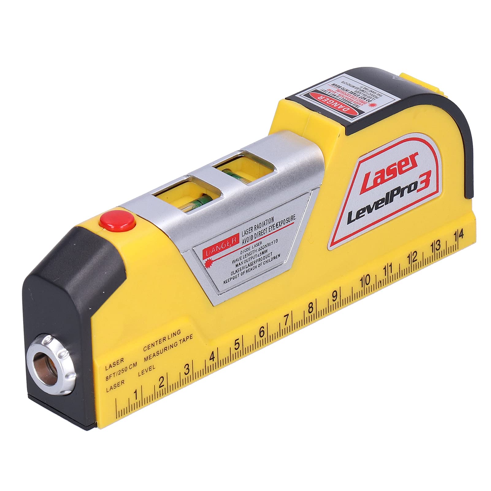 Multipurpose Laser Level ,Infrared Spirit Level Tool with Ruler High Accuracy Mini Spirit Level Tool Laser Tape Rulers for Measuring Hanging Pictures