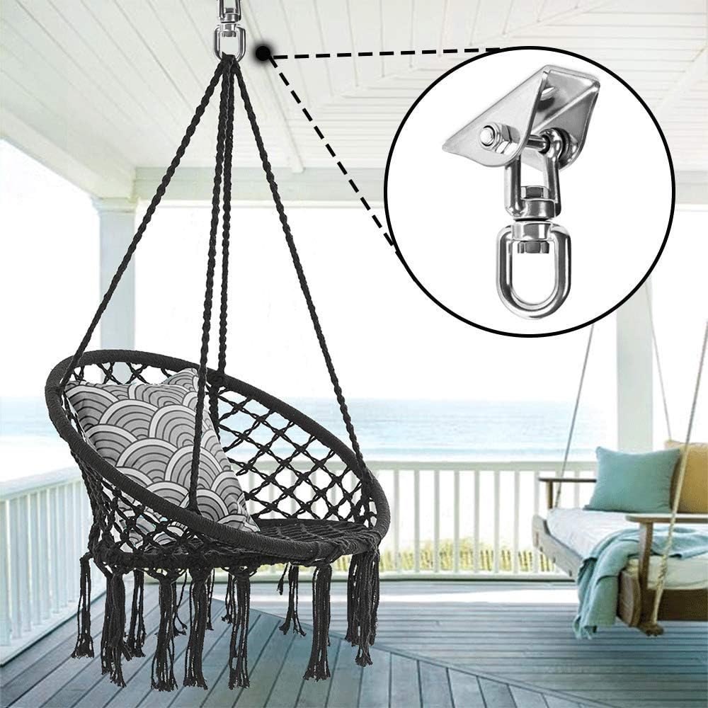 QLG&S Tree Swing Hammock Hardware Kit Yoga 360° Swivel Toys Heavy Duty Outdoor Tire Swing Chair Hanging Climbing Accessories for Patio Porch Gym Bar Playground: Home Improvement