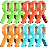 Senbowe 12 Pcs Beach Towel Clips for Beach Chairs, Towel Holder Clips for Chair Pool on Cruise,Heavy Duty Clothes Pins, Plastic Strong Beach Chair Clips to Keep Your Towel from Blowing Away,4 Colors