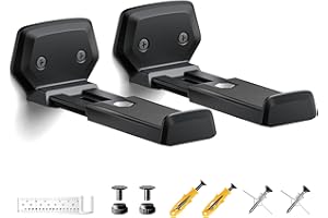 ELETIUO Soundbar Wall Mount Bracket,Depth Adjustable 3.8-6.5 inch,Universal Sound Bar Mount Under TV for Samsung, Sony, LG, Vizio, Bose, JBL, Sonos, Holds up to 50 lbs,Black