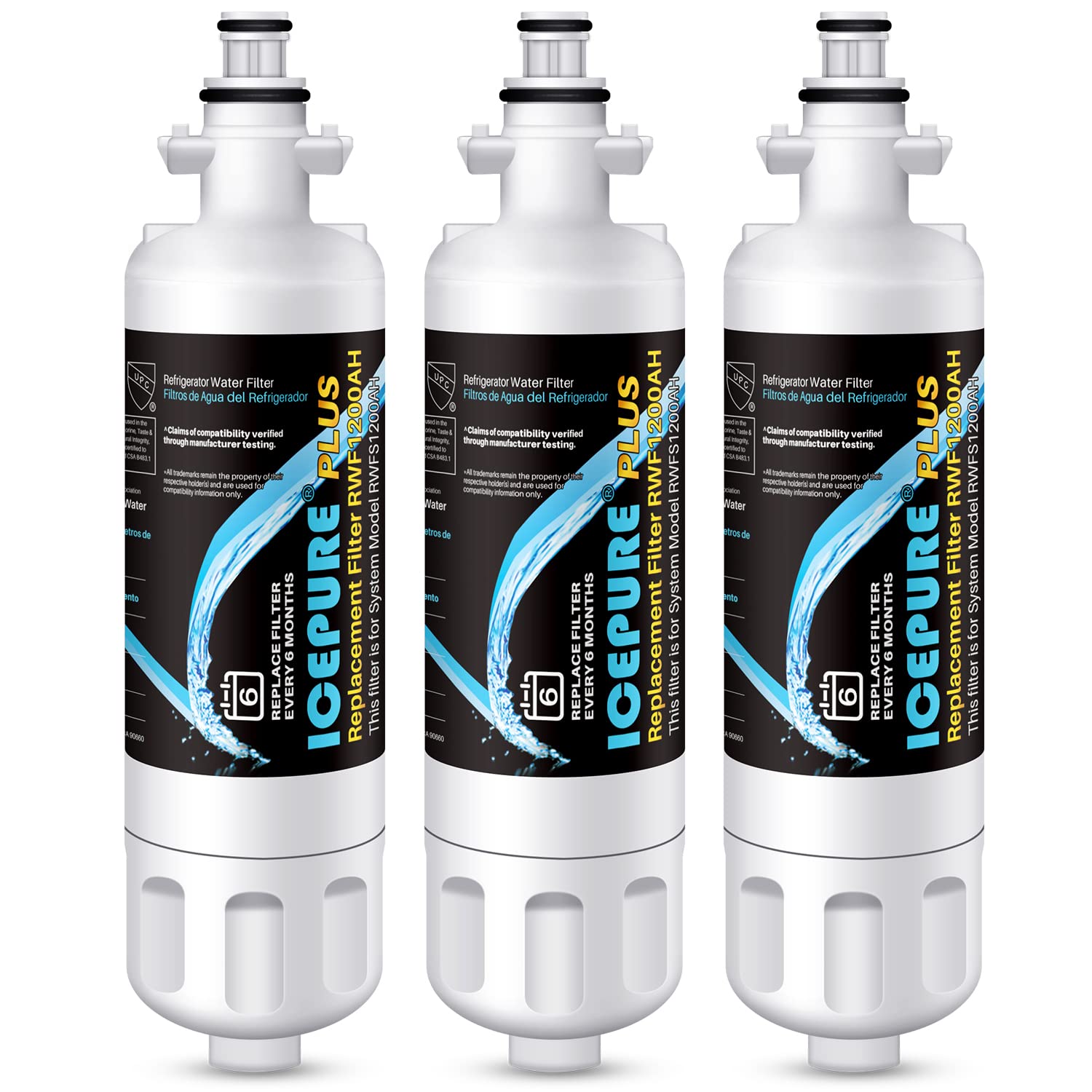 Photo 1 of ICEPURE PLUS 46-9690 NSF53 Certified Replacement for LG LT700P ADQ36006101, Kenmore Elite 9690 ADQ36006102, LFX28979ST, RWF1200A, LFX25978ST, LFXS30766S, LFXC24726S Refrigerator Water Filter,3PACK