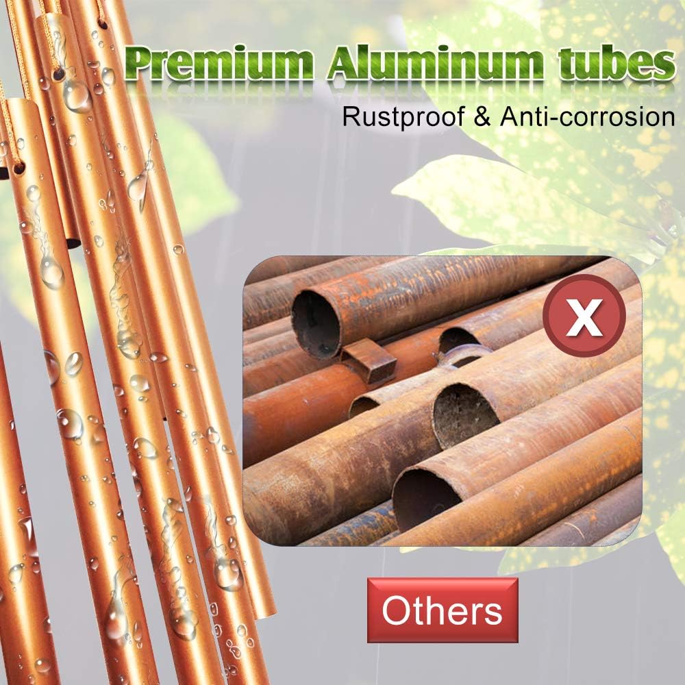 econoLED Wind Chimes, Large Wind Chimes, Amazing Garden Outdoor Handmade Chimes 36" with 18 Aluminum Alloy Musically Tubes & S Hooks for Garden, Patio, Porch or Backyard Xmas Decor : Garden & Outdoor