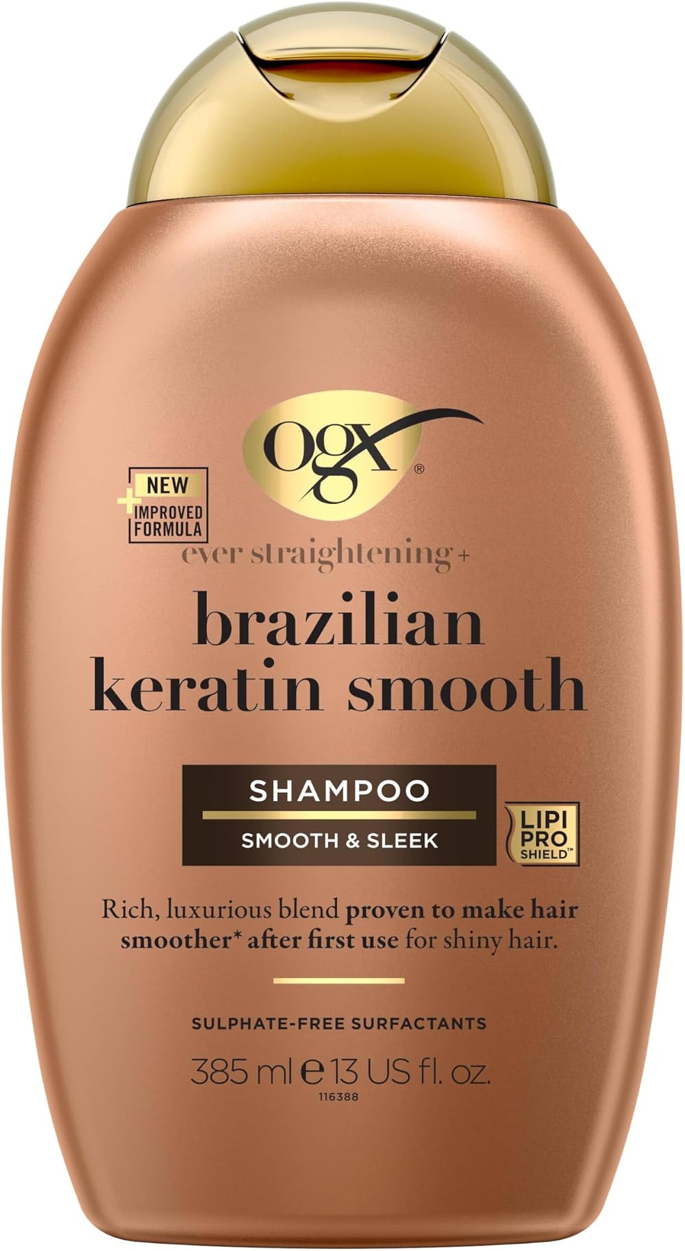 OGX Ever Straightening Brazilian Keratin Shampoo 385ml Smooth Shiny Hair