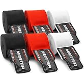 Meister Adult 180" Hand Wraps for MMA &amp; Boxing - 3 Pairs Pack