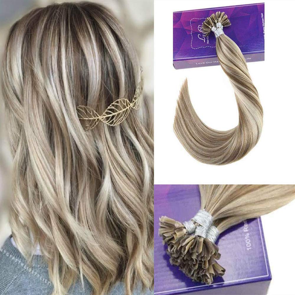 Amazon Com Laavoo 16 Inch Pre Bonded Nail Tip Real Remy Human