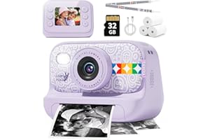 JOYTRIP Instant Print Camera for Kids, Christmas Birthday Gifts for Girls Boys Age 3-12, Thermal Printing,1080P Digital Video Portable Travel Toddler Toy Camera Purple