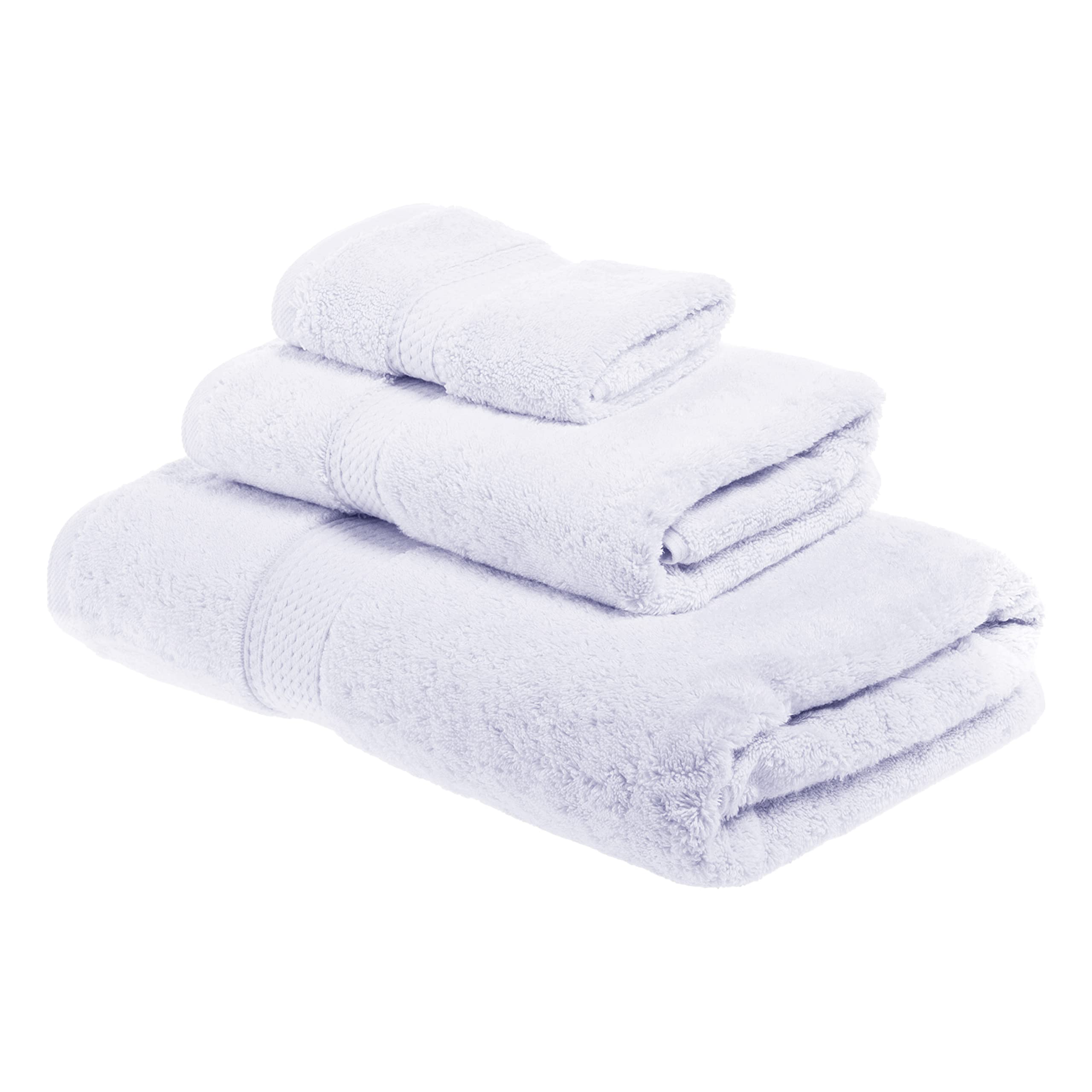 Superior Egyptian Cotton Pile 3 Piece Towel Set, Includes 1 Bath, 1 Hand, 1 Face Towel/Washcloth, Ultra Soft Luxury Towels, Thick Plush Essentials, Guest Bath, Spa, Hotel Bathroom, White