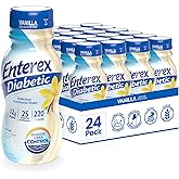 Enterex Diabetic Nutritional Shake - 12g of Protein, Low Glycemic Index, Vanilla, 8 fl oz Bottle, 24 Count