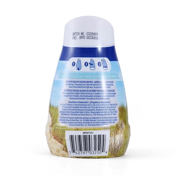 CLOROX FRAGANZIA CONE GEL AIR FRESHENER, TWIST OPEN ADJUSTABLE SOLID AIR DEODORIZER FOR SMALL INDOOR SPACES, CONTINUOUS FRESH OCEAN BREEZE SCENT FOR BATHROOM OFFICE CLOSET ODOR CONTROL, 6 OZ