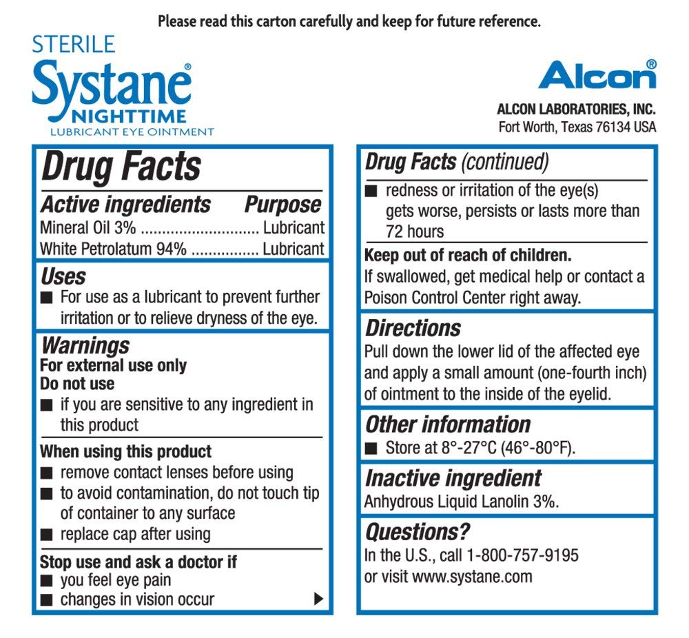 Systane Nighttime Lubricant Eye Ointment 3.5g Tube Buy Online in UAE