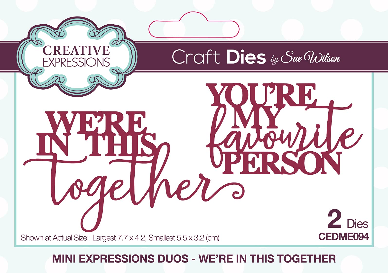 Sue Wilson - Mini Expressions Duos - We're in This Together - Craft Die