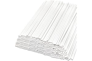 BLVOCHNNT 500 Pcs 6" White Lollipop Sticks,Paper Treat Sticks,Sucker Stick,Cake Pops Stick for Candy,Homemade,Dessert,Cake Pops,Chocolate,Cookie(3.5mm)