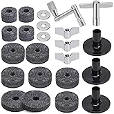 Facmogu 23PCS Cymbal Replacement Accessories, Cymbal Stand Felts, Drum Cymbal Felt Pads Include Wing Nuts, Washers, Cymbal Sl