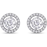 SAVEARTH DIAMONDS Moissanite Stud Earrings 1.20CT 5MM Lab Created Diamond Earrings for Women Men D Color VVS1 Clarity Brilliant 925 Sterling Silver Halo Earring Studs