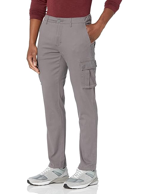 Amazon Essentials Men's Slim-Fit Stretch Cargo Pant (Available in Big & Tall), Dark Grey, 42W x 28L