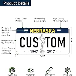 Custom Nebraska License Plate, Personalized License