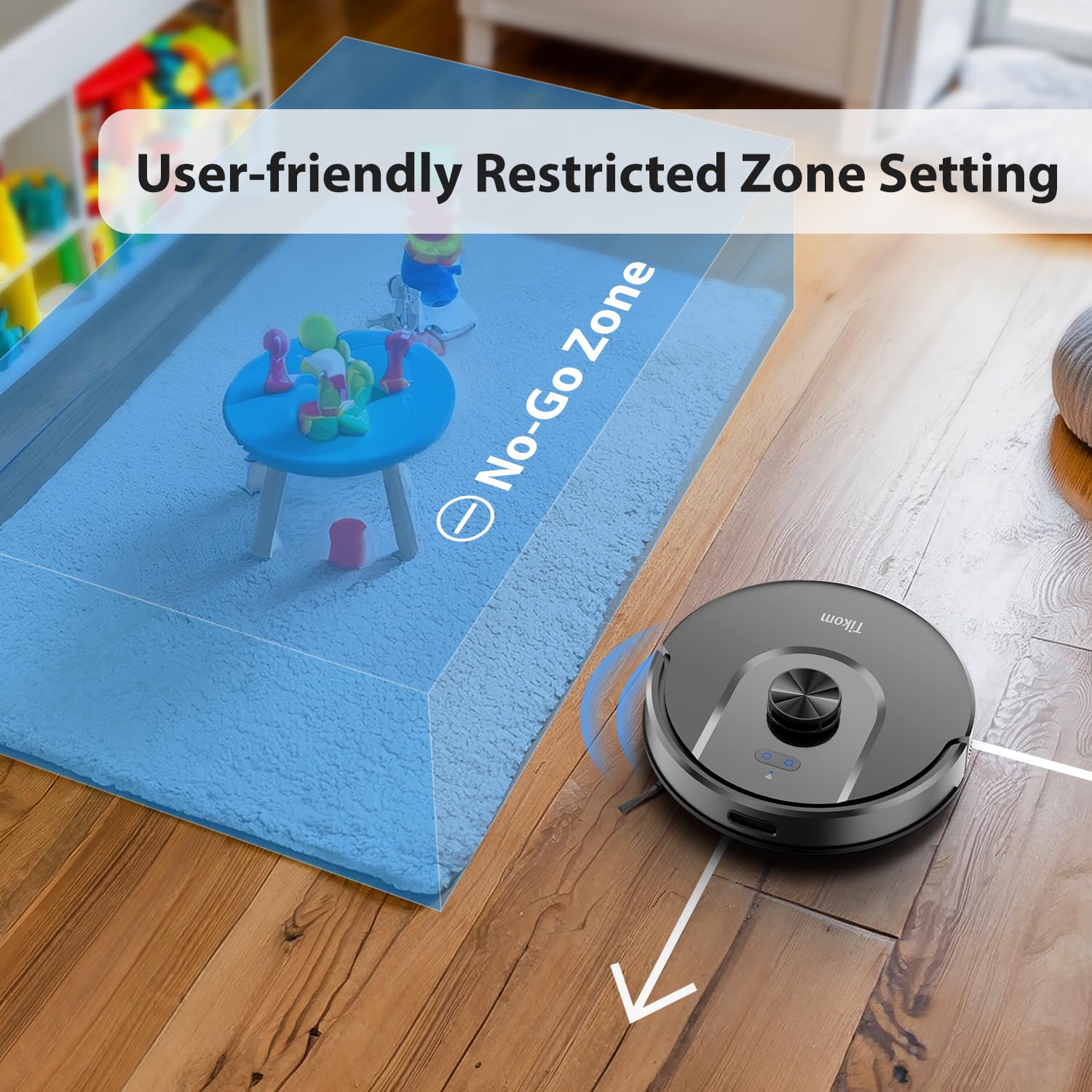 Tikom Robot Vacuum and Mop Combo, 5000Pa Suction, Smart Mapping, 45dB Robotic Vacuum Cleaner for Carpets, Pet Hair, Hardfloors (L8000 Pro) - Image 5