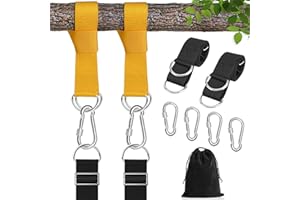 DONILIGA Adjustable Tree Swing Straps Hanging Kit (Set of 4) Hammock Straps for Trees - Great for Hammock Tree Straps and Tree Straps for Swing, Adjustable 6FT Supports 2000 lbs