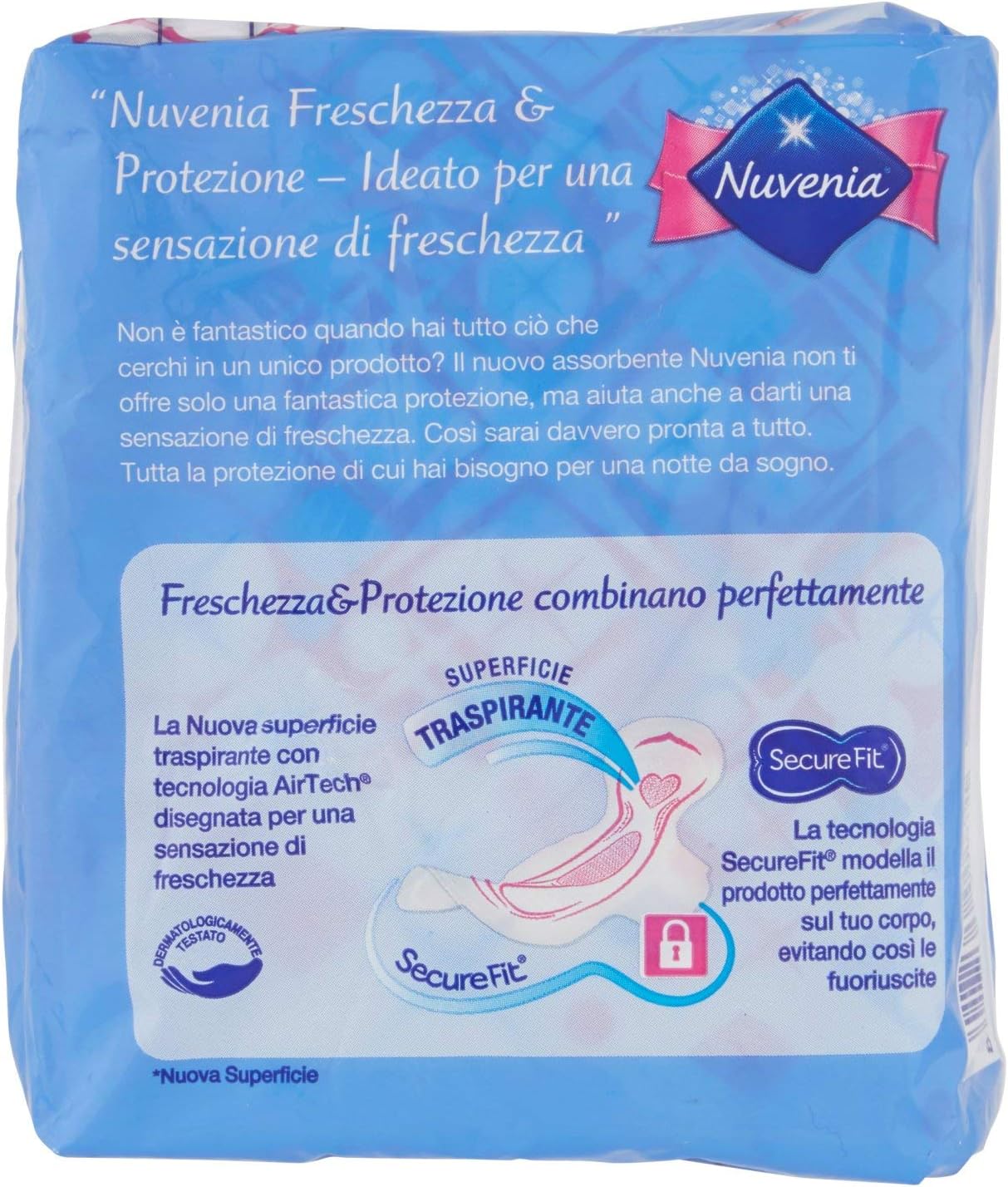 Nuvenia - Absorbent, Ultra Thin, Night with Wings, SecureFit - 10 Pieces, 10 Unità (Confezione da 1) - Image 4