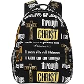 Luirioe Jesus Cross Laptop Backpack for Travel Lightweight Bookbag Large Capacity Christian Bag Casual Daypack