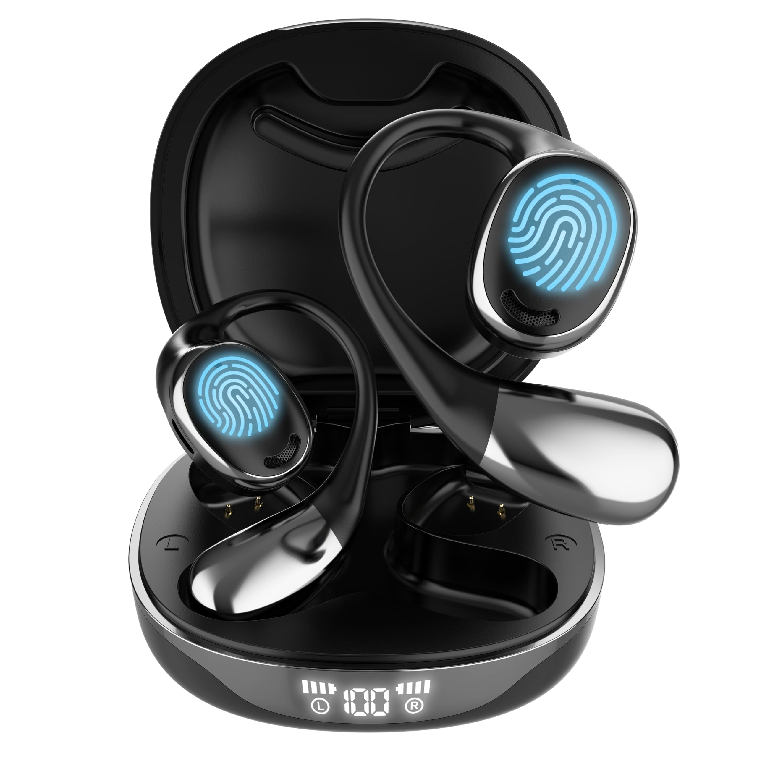 Photo 1 of AI OWS Translator Earbuds,Language Translator Earphone 144 Languages, 3-in-1 Real-Time Translation Device for Travel Business Learning, Long Battery Life, Black
