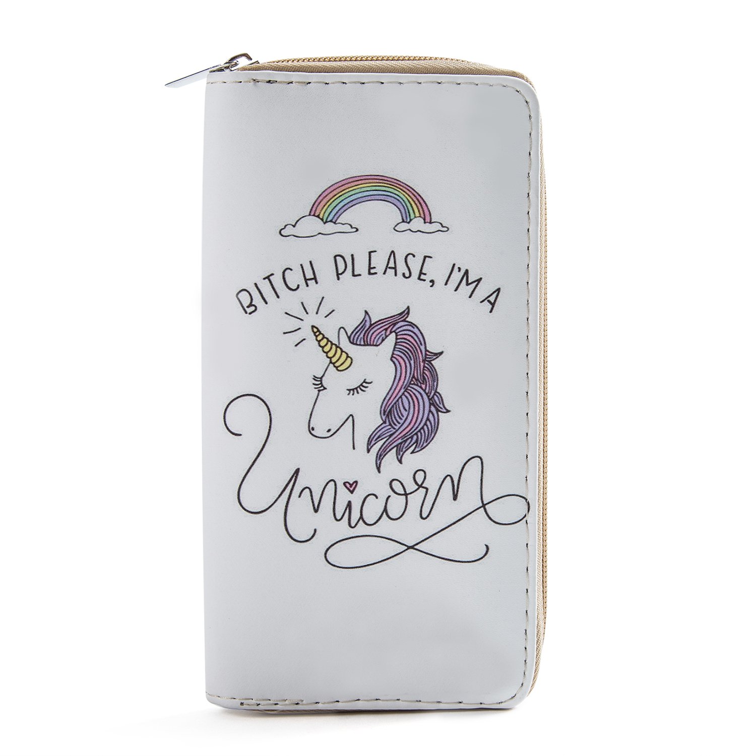 DonDon Women’s Purse Wallet Unicorn Pattern Saying I am a Unicorn
