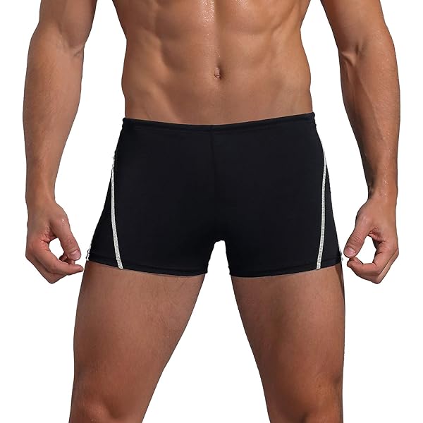 Mens Square Leg Shorts Swimming Trunk Sports Boxers Males Surf