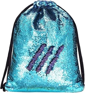 Alritz Mermaid Sequin Drawstring Bags Reversible Sequin Dance Bags Backpacks for Girls