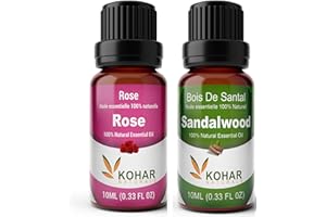 Rose Essential Oil Duo with Sandalwood Essential Oil. 2 x 10 ml (Rose + Sandalwood)
