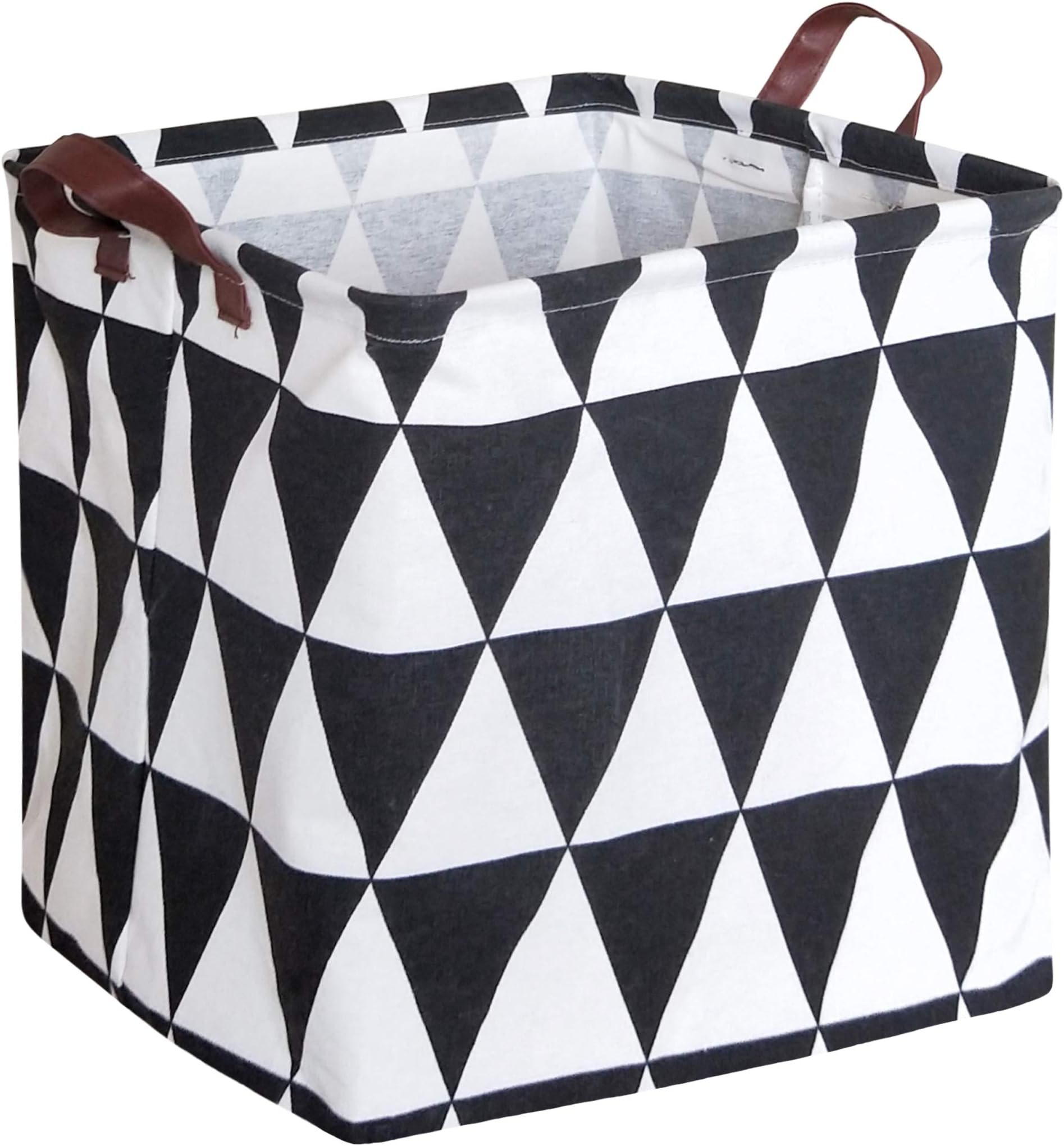 HIYAGON Square Storage Bins,Storage Baskets,Canvas Fabric Storage Boxes,Foldable Nursery Basket for Clothes,Books,Shelves Baskets,Gift Baskets,Home Organization,Room Decor(Triangle)