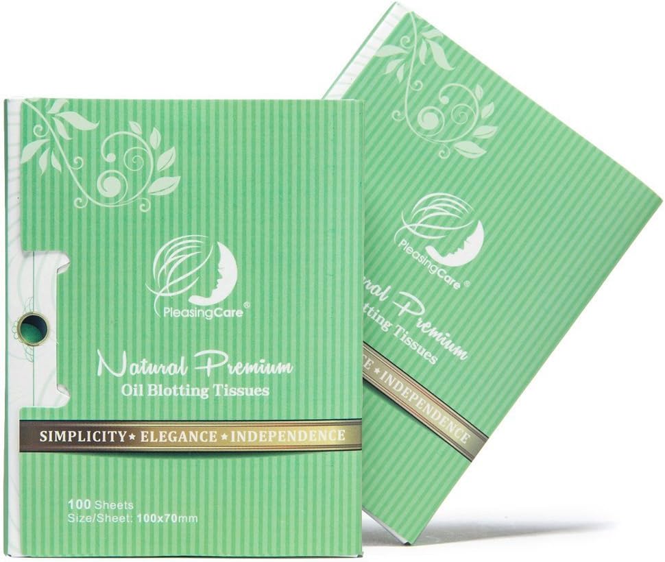 Natural Green Tea Oil Absorbing Tissues, 200 Counts in 2 Pack, Premium Face Oil Blotting Paper, Take 1 Piece Each Time Design