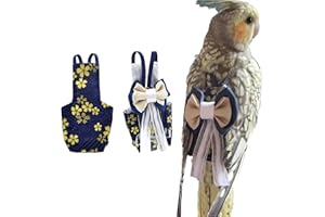 BARN ELEVEN Bird Flight Suits Diapers, Parrot Flight Suits Diapers for Monk Parakeets, Cockatiels Flight Suits, Parrot Clothes, Bird Training Nappy Suit Liners Clothes (M, Navy)
