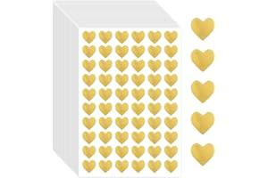 Gold Heart Stickers, 1800pcs Golden Love Hearts Shaped Stickers Glitter Small Heart Sticker Labels for Wedding Scrapbook