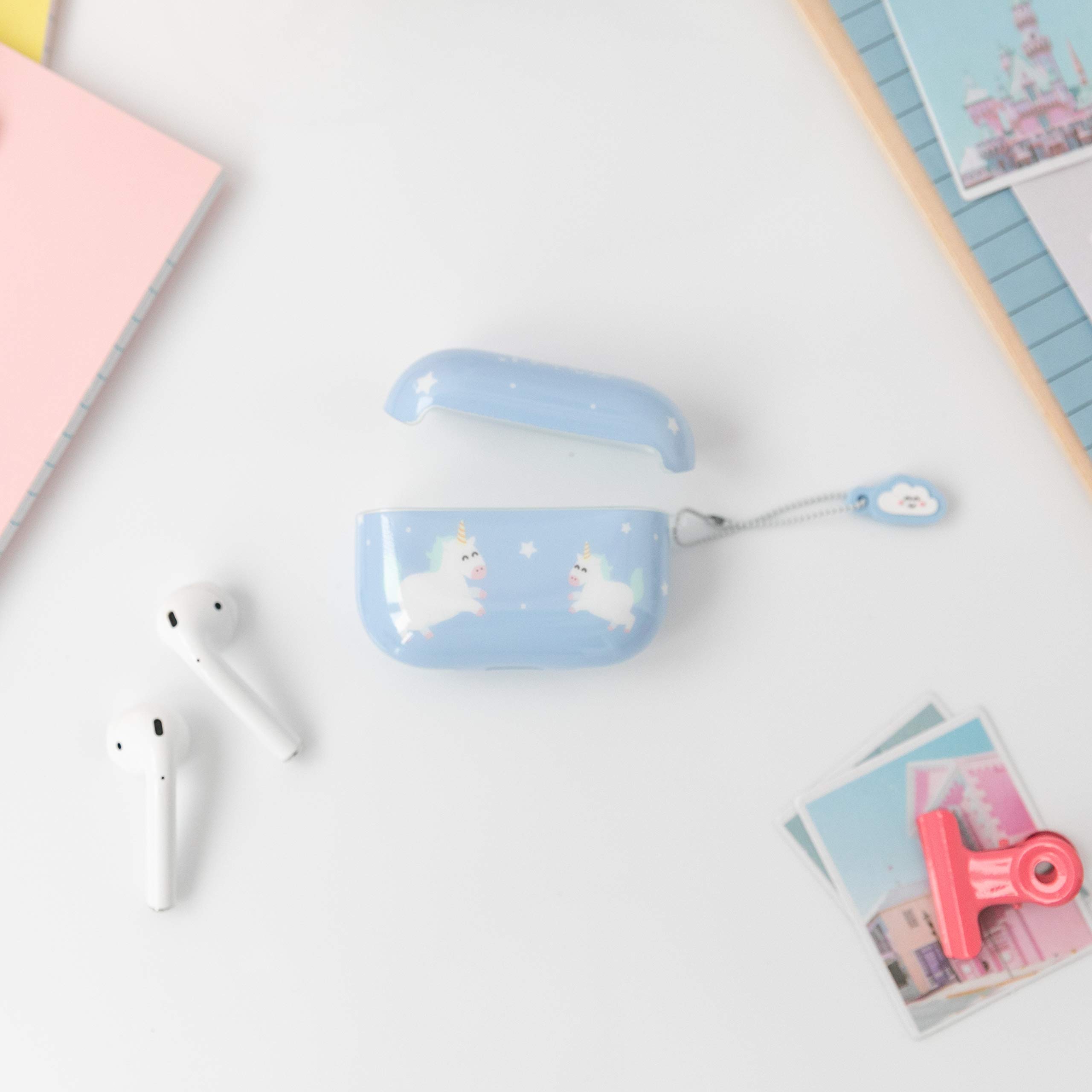 Mr. Wonderful Slim TPU glossy case Unicorns design for Apple Airpods. Compatible with Airpods Pro.